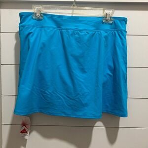 Lands End Womens Turquoise Blue Swim Skirt Built-in Brief 522881 Size 12 NEW